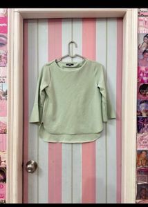 Light Green Bell Sleeve Top