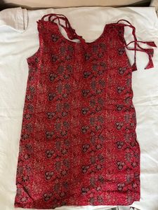 Red Printed Dori Kurti