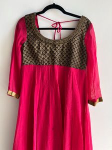 Once used Elegant Pink Anarkali Gown