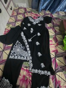 blue Embroidered Kurta Set