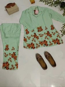 Floral Print co-ord Set🤍💚