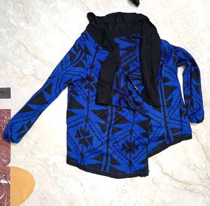 Blue Patterned Cardigan