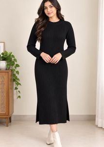 Ribbed Knit Midi Dress