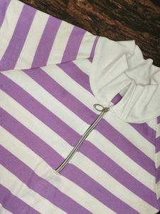 Striped Purple &amp; White Top