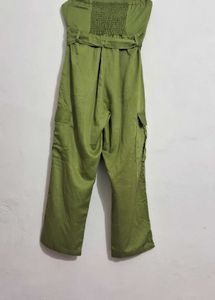 Sassafras Green Strapless Jumpsuit with Belt