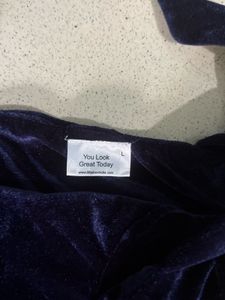 Littlebox Navy Velvet Midi Dress