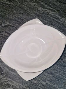 Two Decorative White Serving Dishes (2bowl)