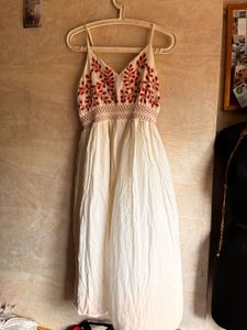 Embroidered Cream Sundress