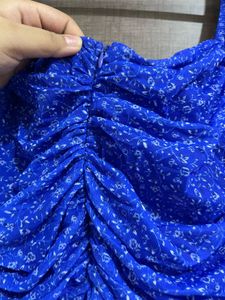 Ruched Floral Print Mini Dress