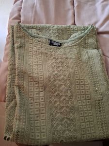 Blue Flared Ribbed Pants. Back Side Added