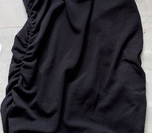 Chic Black Ruched Bodycon Mini Dress