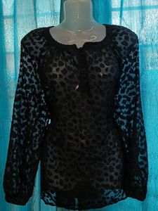 Elegant Black Sheer Blouse