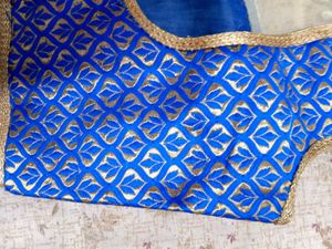 Elegant Royal Blue Embellished Blouse