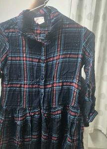 Max Chic Plaid Tiered Dress