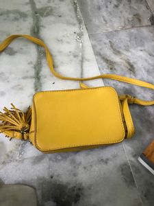 mustard Faux Leather Crossbody Bag