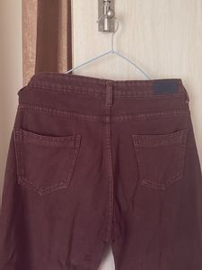 Brown Wide-Leg Jeans
