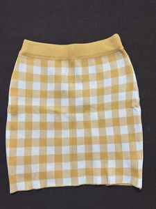 Yellow Gingham Crop Top &amp; Skirt Set
