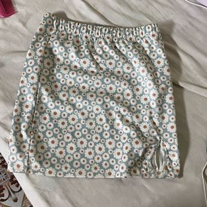 Cute Floral Print Mini Skirt