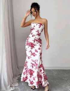 Stunning Floral Strapless Maxi Dress