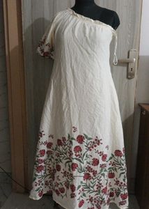 Floral One-Shoulder cotton Maxi Dress