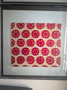 Framed Geometric Red & Yellow Artwork