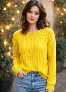 Bright Yellow Knit Sweater
