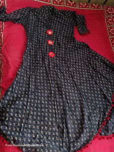Stylish Navy Blue Printed Kurta