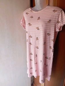 Cute Dog Print Cotton Nightdress