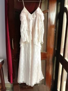 Lace Ruffle Maxi Dress by AMAGYAA