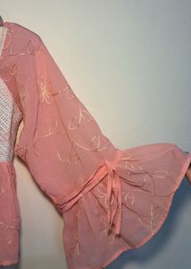 Pink Crochet Detail Blouse