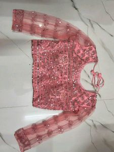 Elegant Pink Sequins Lehenga Choli Set