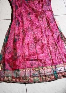 Pink Embroidered Girls' Dress