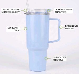 Light Blue  Tumbler with Handle 750 ml