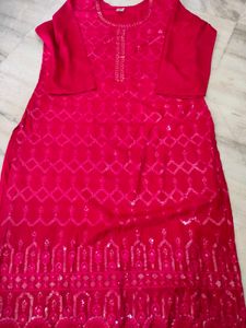 New Beautiful Pink Sequined Kurta set