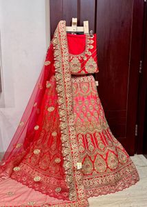 Brand New Red Embroidered Lehenga Choli