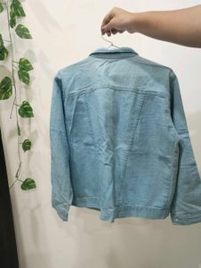 Light Wash Denim Jacket with Sleeve Detail