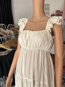 Chic White Tiered Midi Dress