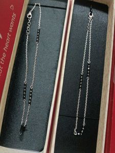 Pure 925 Silver Midnight Beads Anklet