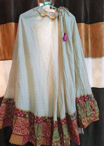 Beautiful Off-White &amp; Pink Patchwork Chaniya Choli