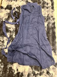 Sleeveless Blue Midi Dress