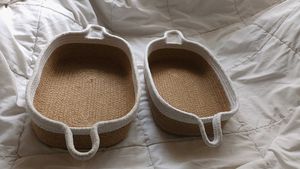 2 pieces of woven basket , organizer , room decor