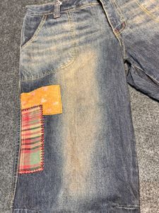 Unique Artsy Patchwork Denim with Floral &amp; Rabbit