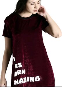 Velvet T-shirt Dress
