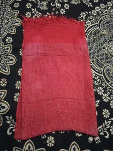 Used Red shimmering lining Dupatta Scarf