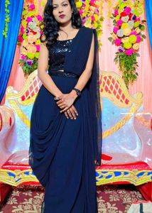 Elegant Black Saree Style Gown