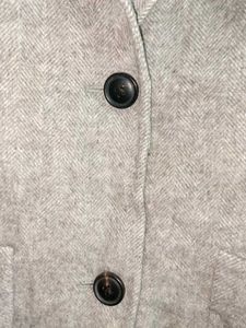 Grey Textured Blazer Winter Jacket Oversized