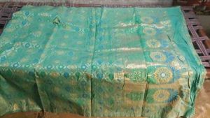 Stunning Sea green Silkcotton Saree