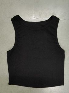Basic Black &amp; White Ribbed Crop Top Set