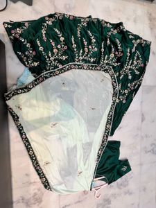 Elegant Heavy Teal Green Embroidered Lehenga Set