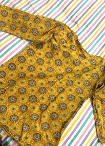 Yellow Printed Kurta